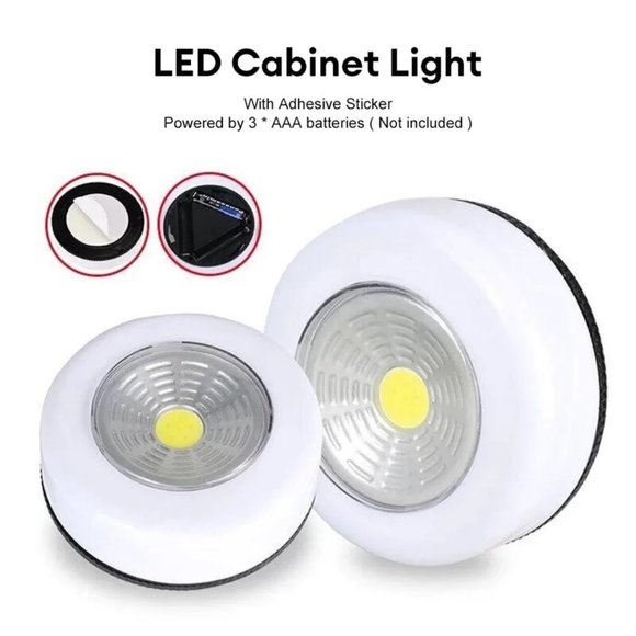 Lot Of 4 LED Night Light Push Stick On Wireless Closet Cordless Battery Operated - Picture 3 of 11